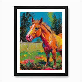 Horse In The Field 1 Art Print