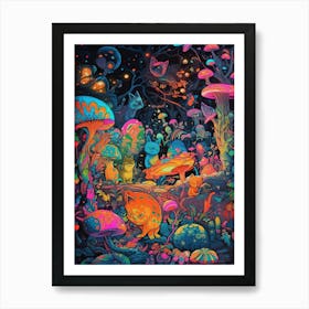 Psychedelic Cats 1 Art Print