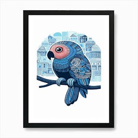 Sprite Blue Parrot Art Print