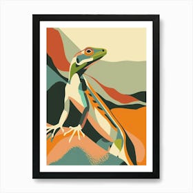 Skinks Lizard Abstract Modern Illustration 3 Art Print