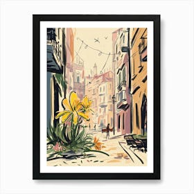 Lisbon, Flower Collage 5 Art Print