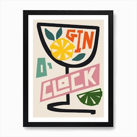 Gin O' Clock Art Print