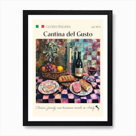 Cantina Del Gusto Trattoria Italian Poster Food Kitchen Art Print