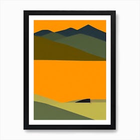 Abisko National Park Sweden Retro Two Tone Art Print