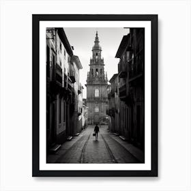 Santiago De Compostela, Spain, Black And White Analogue Photography 1 Art Print