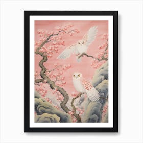 Vintage Japanese Inspired Bird Print Owl 3 Art Print