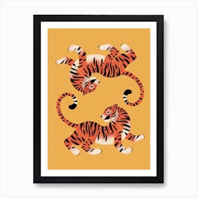 Tiger Twins In Marigold Art Print