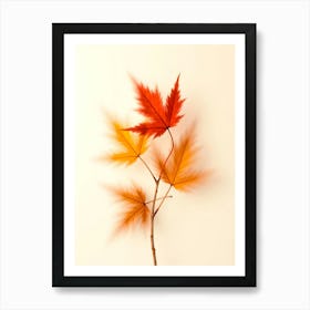 Autumn Leaves On A Branch Art Print