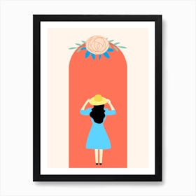 Illustration Of A Woman In A Dress Art Print