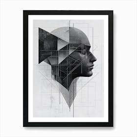 Abstract Portrait Of A Man 6 Art Print