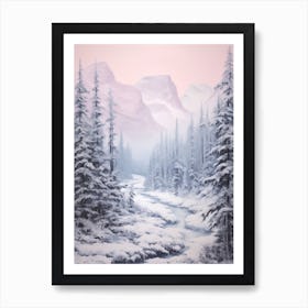 Dreamy Winter Painting Jasper National Park Canada 4 Art Print