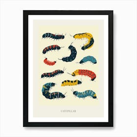 Colourful Insect Illustration Catepillar 11 Poster Art Print