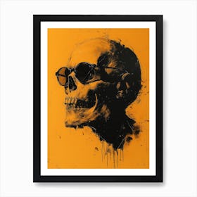 Skull Spectacle: A Frenzied Fusion of Deodato and Mahfood:Skull With Sunglasses 7 Art Print