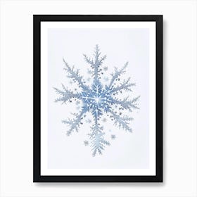 Stellar Dendrites, Snowflakes, Pencil Illustration 2 Art Print