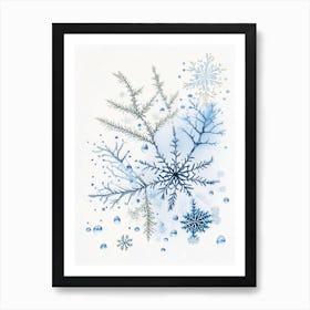 Water, Snowflakes, Quentin Blake Illustration Art Print