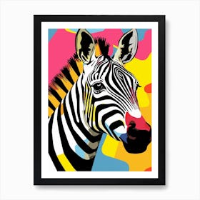 Zebra Vivid Colours Art Print