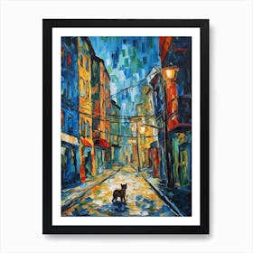 Painting Of San Francisco With A Cat In The Style Of Expressionism 2 Art Print