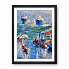 Port Of Durban South Africa Abstract Block harbour Art Print