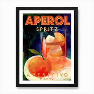 Aperol Spritz Aperitivo Milano Italy Kitchen Art Print