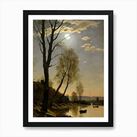 Moonlight Over The River 1 Art Print