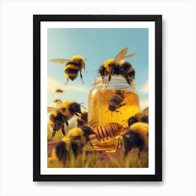 Bumblebee Realism Illustration 16 Art Print