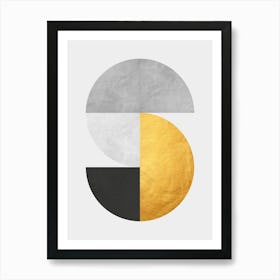 Collage with gold and black 2 Art Print