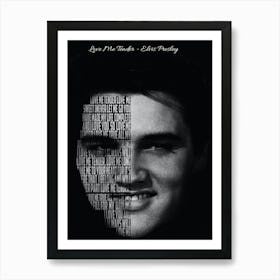 Love Me Tender Elvis Presley Text Art Art Print