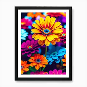 Colorful Flowers Wallpaper 6 Art Print