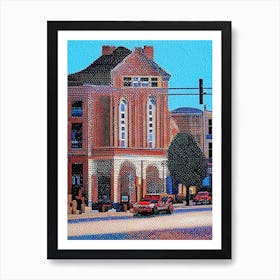 Elgin, City Us  Pointillism Art Print