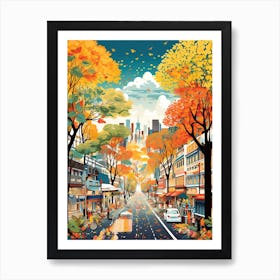 Bangkok In Autumn Fall Travel Art 3 Art Print
