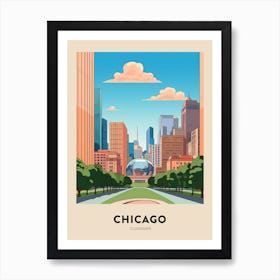 Cloudgate Chicago Travel Poster Art Print