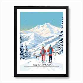 Big Sky Resort   Montana Usa, Ski Resort Poster Illustration 3 Art Print