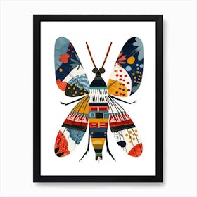 Colourful Insect Illustration Fly 1 Art Print