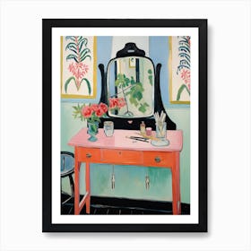 Bathroom Vanity Painting With A Bleeding Heart Bouquet 2 Art Print