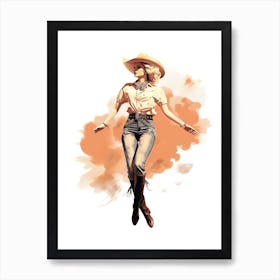 50 S Style Cowgirl 3 Art Print