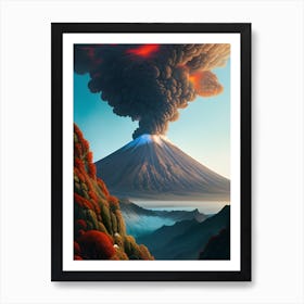 Volcanic Fury A Digital Ai Fantasy Landscape Art Print
