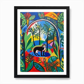 Painting Of A Cat In Eden Project, United Kingdom In The Style Of Matisse 02 Art Print