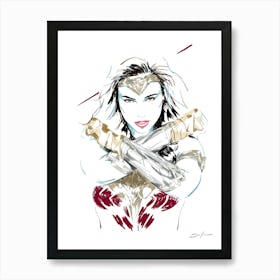 Wonder Woman (Gal Gadot) A - Retro 80s Style Art Print