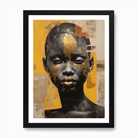 Gold And Black 6 Art Print