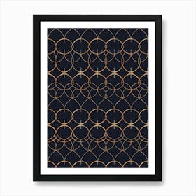 Gold Circles Seamless Pattern Art Print