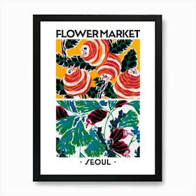 Flower Market Seoul Eugene Seguy Vintage Botanical Art Print