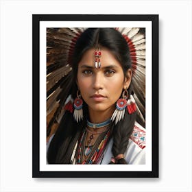 Beautiful Native American Woman Art Print