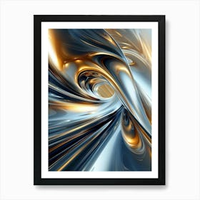 Abstract Gold And Silver Swirls Art Print