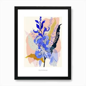 Colourful Flower Illustration Poster Delphinium 2 Art Print