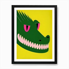 Crocodile Exhibition Minimalist Retro Art Print
