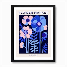 Blue Flower Market Poster Anemone 2 Art Print