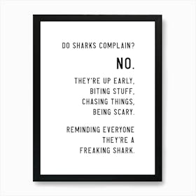 Shark Gym Quote Art Print