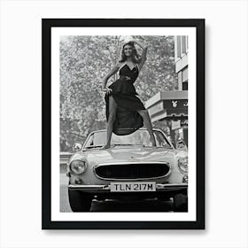 English Model And Actress Marilyn Cole Poses Outside The Playboy Club On Curzon Street In London Art Print