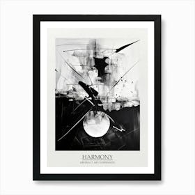 Harmony Abstract Black And White 8 Poster Art Print