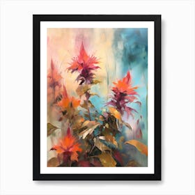 Fall Flower Painting Bee Balm 2 Art Print